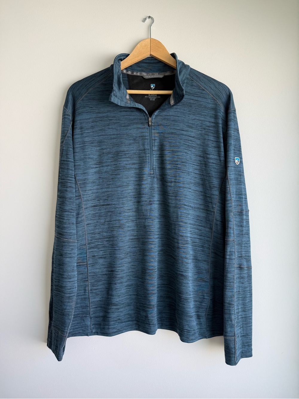 KÜHL Men’s XL Blue Heather Quarter Zip Pullover
